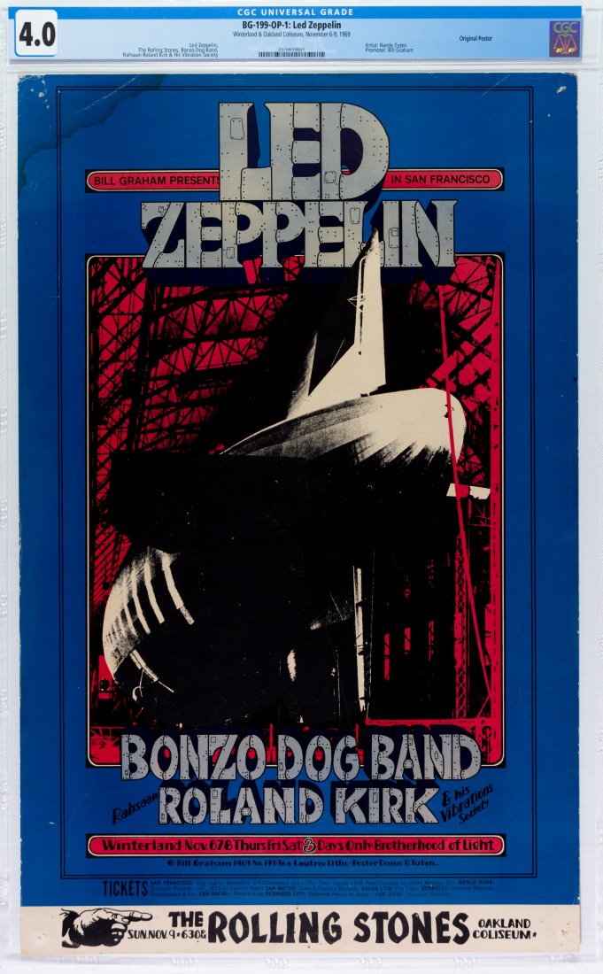 1969 BG-199 Led Zeppelin Winterland Poster CGC 4.0 (1 of 2)