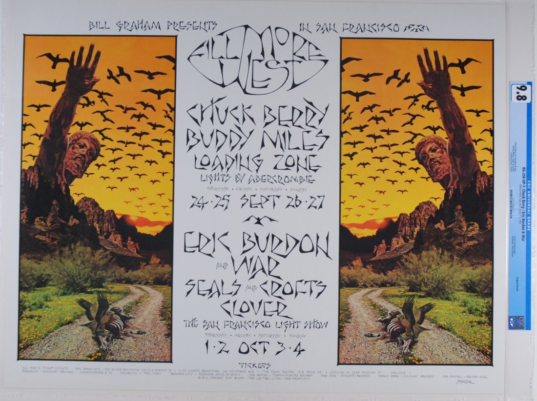 1970 BG-250 Chuck Berry Fillmore West Poster CGC 9.8 (1 of 1)