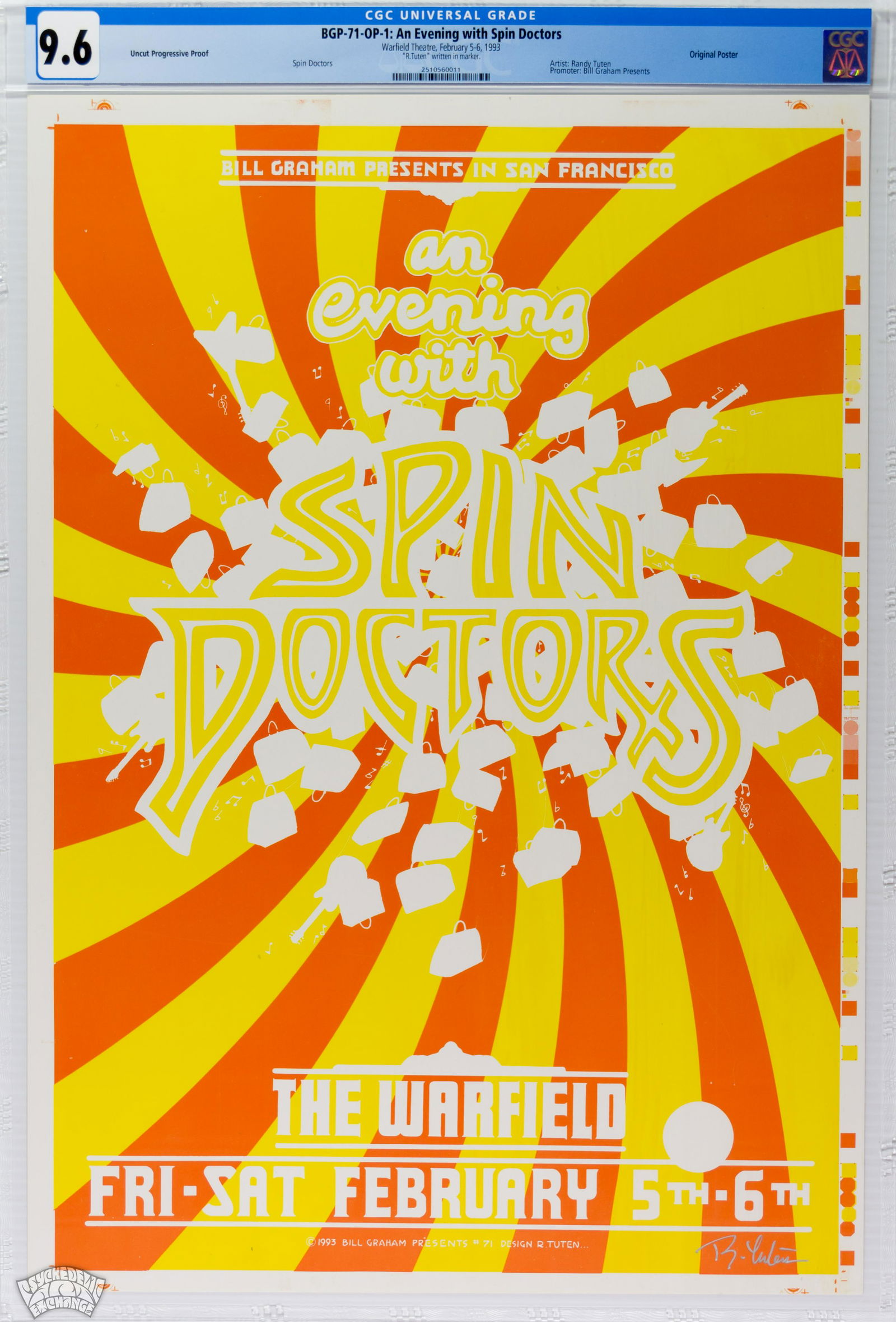 1993 BGP-71 Spin Doctors Warfield Uncut Proof CGC 9.6 (1 of 1)