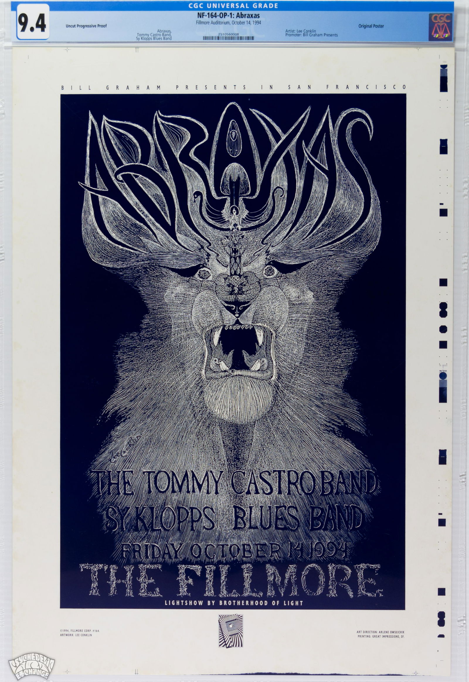 1994 NF-164 Abraxas Fillmore Poster Proof CGC 9.4 (1 of 1)