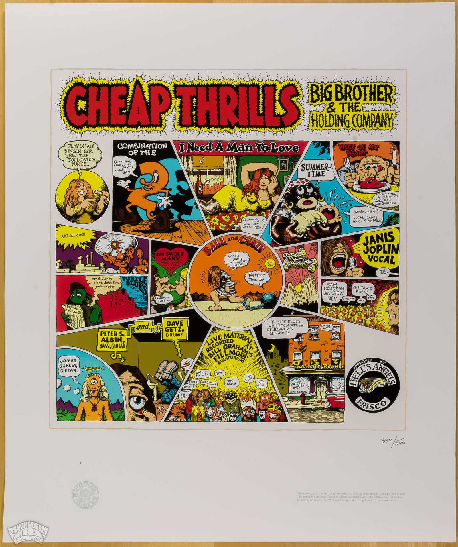 2007 R Crumb "Cheap Thrills" Janis Joplin LmtEd Poster (1 of 1)