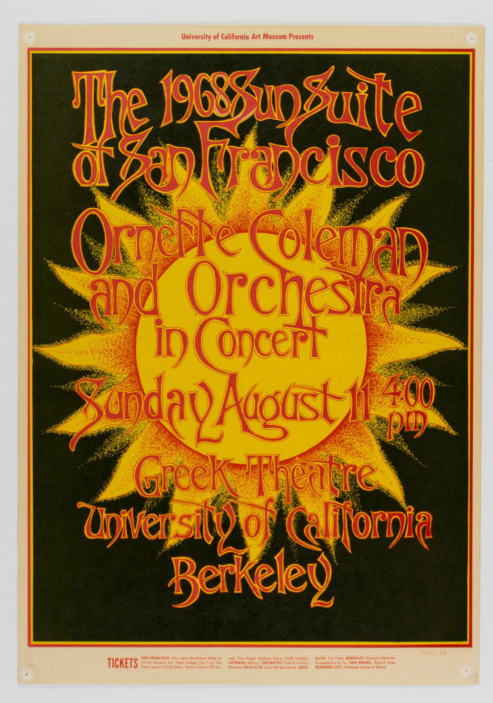 1968 Ornette Coleman Greek Theater Poster (1 of 2)