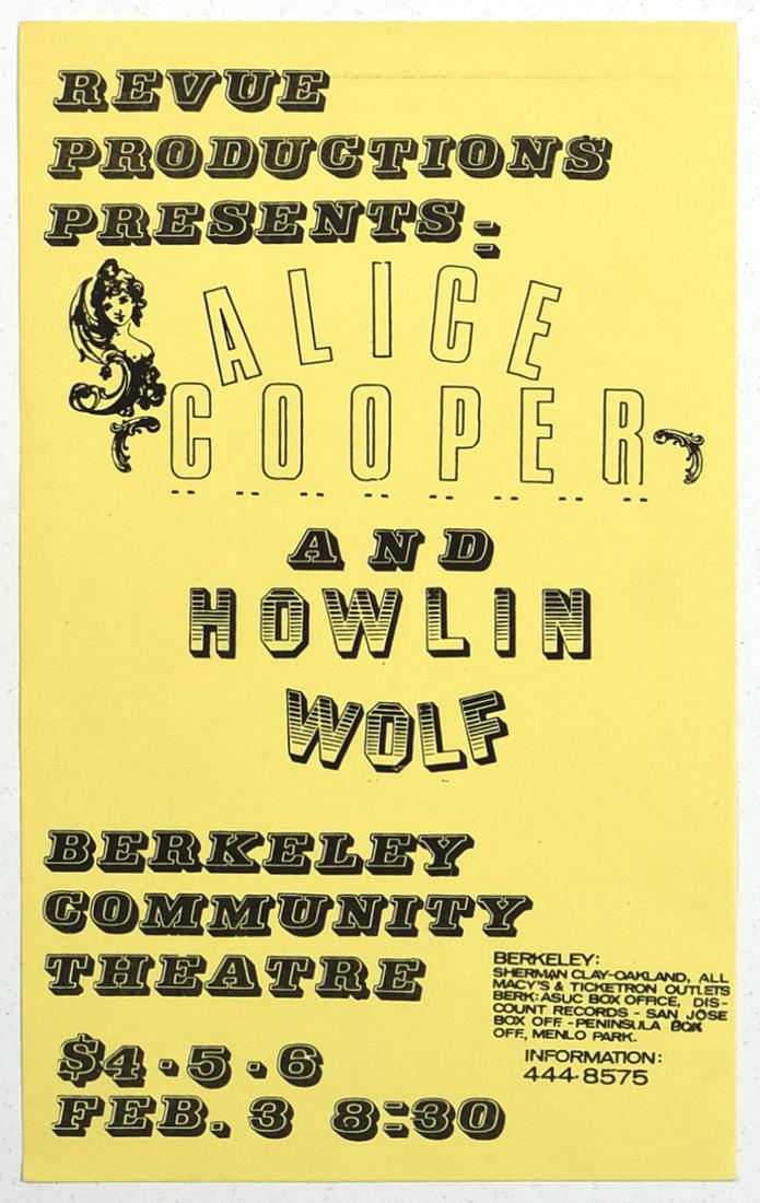 1972 Alice Cooper Howlin Wolf Berkeley Flyer (1 of 1)