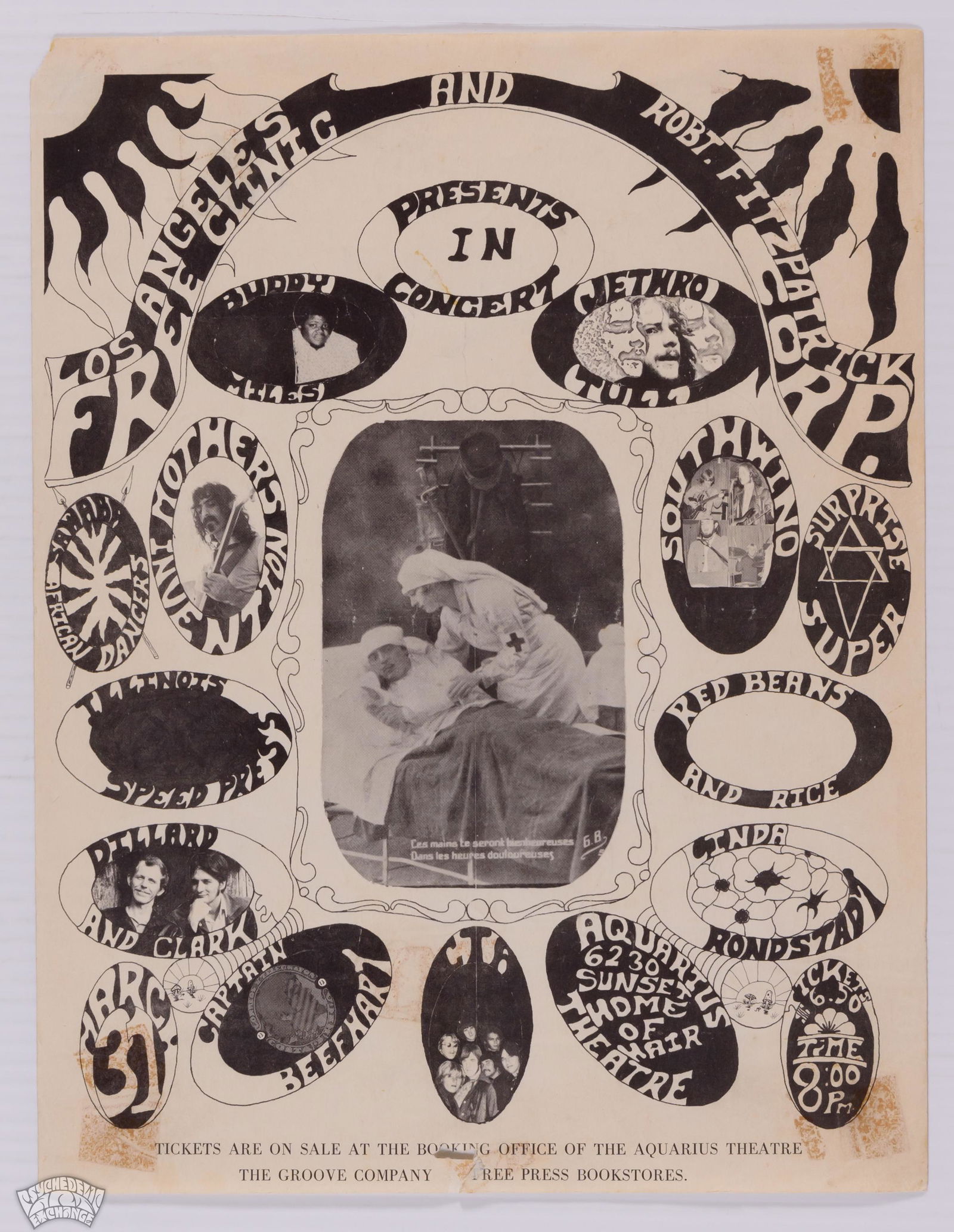 1969 Jethro Tull Frank Zappa Aquarius Theatre Poster (1 of 2)