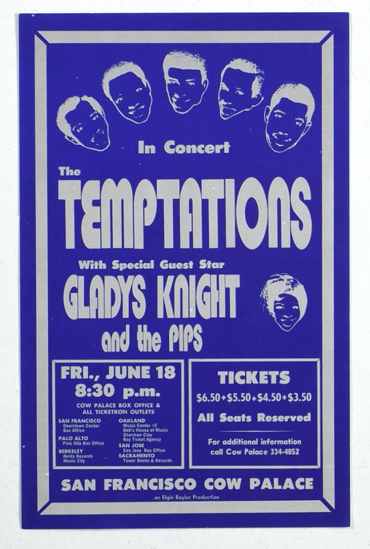 1971 Temptations & Gladys Knight Cow Palace Handbill (1 of 1)