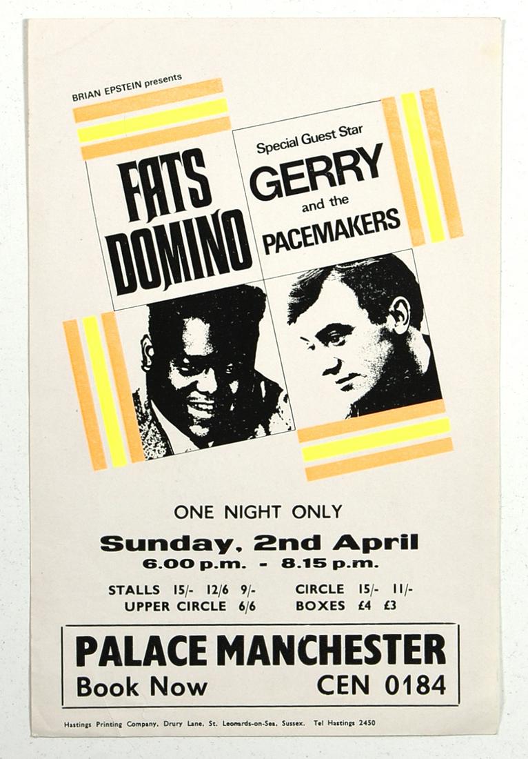 1967 Fats Domino Palace Manchester Handbill (1 of 2)
