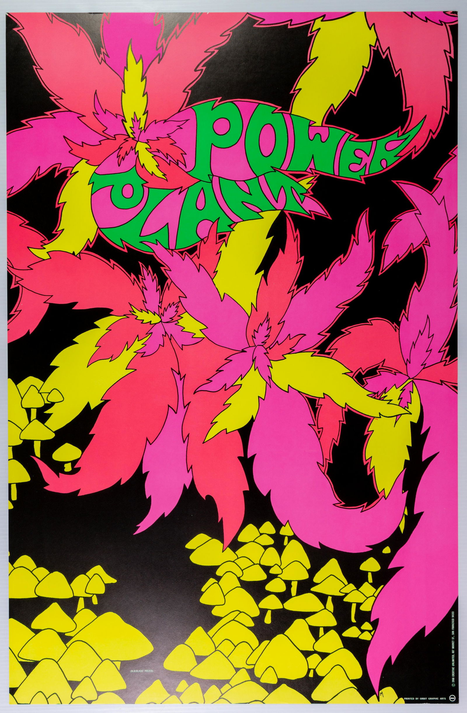 1968 Golden Dawn Power Plant Blacklight Poster (1 of 1)