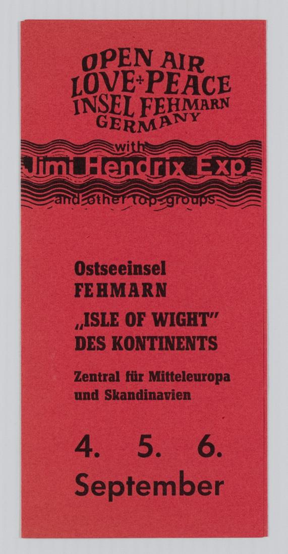 1970 Hendrix Open Air Love & Peace Fest Ticket Mailer (1 of 3)