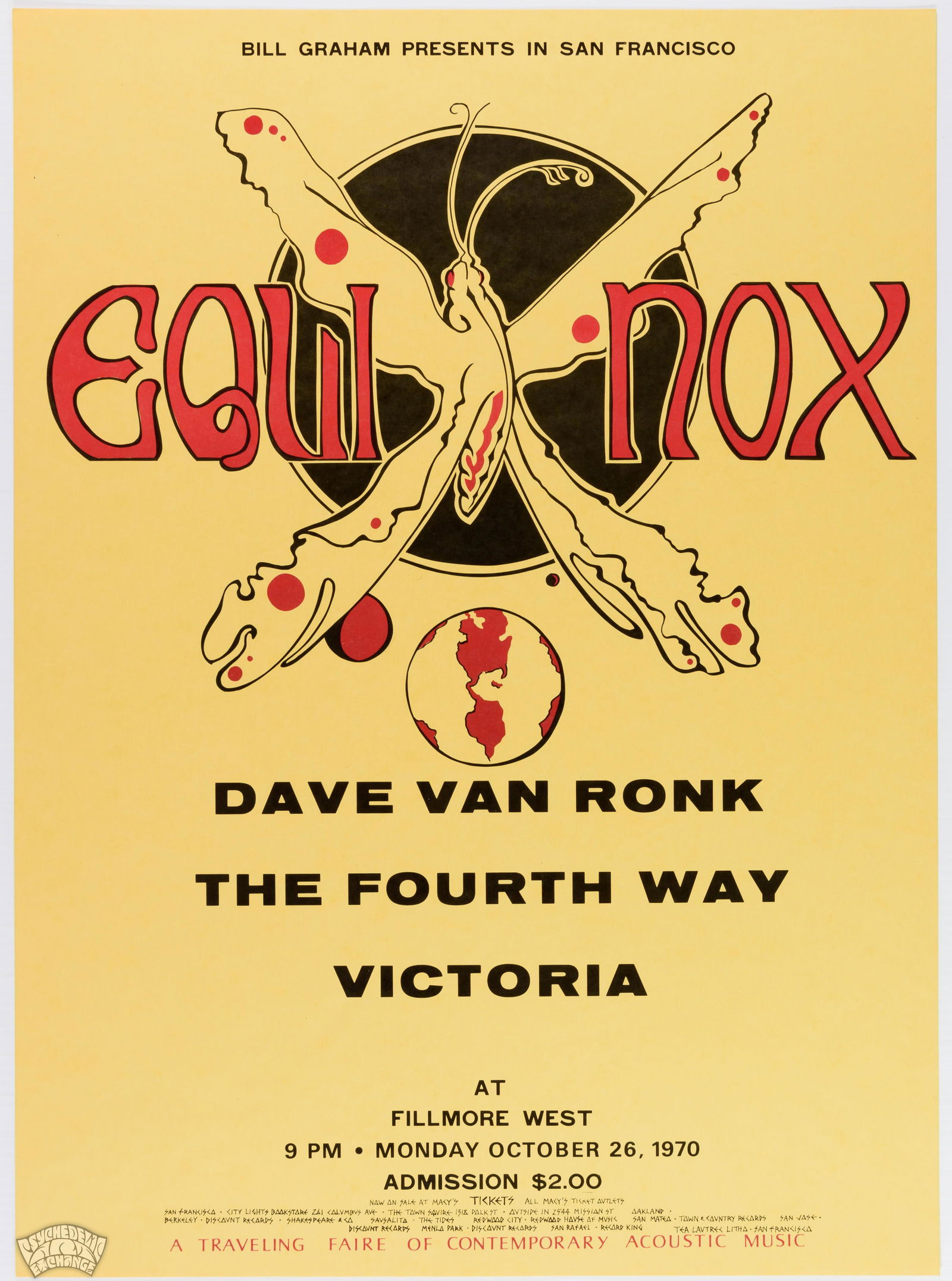 1970 Dave Van Ronk Fillmore West Poster (1 of 1)
