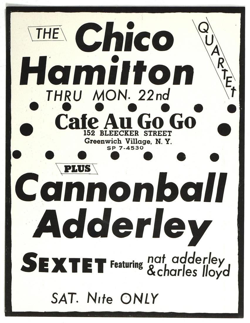 Cannonball Adderley Café Au Go Go Handbill (1 of 1)