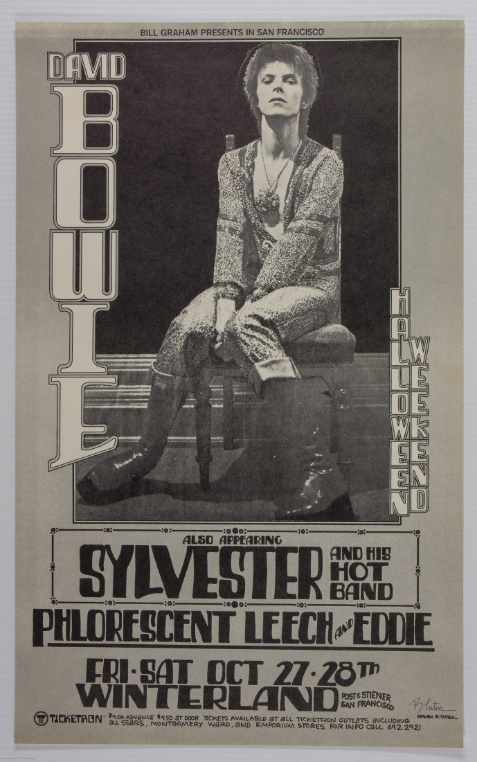 1972 David Bowie Winterland Signed Poster (1 of 1)