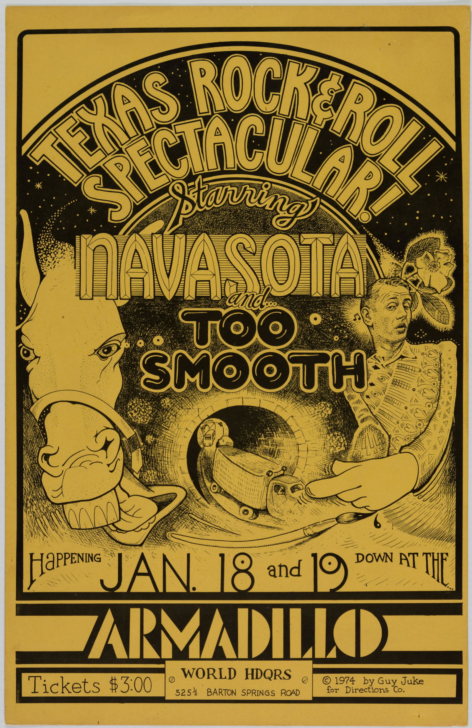 1974 Texas Rock & Roll Spectacular Armadillo HQ Poster (1 of 2)