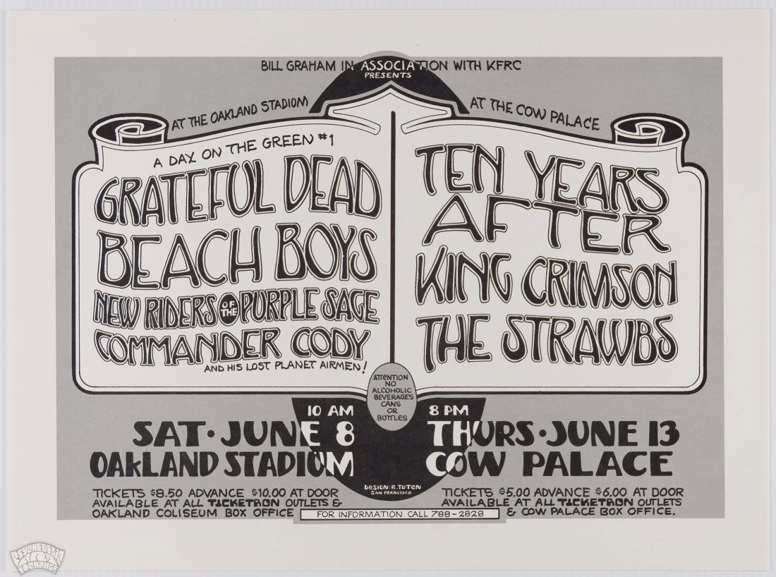 1974 Grateful Dead & Beach Boys Oakland Poster (1 of 1)