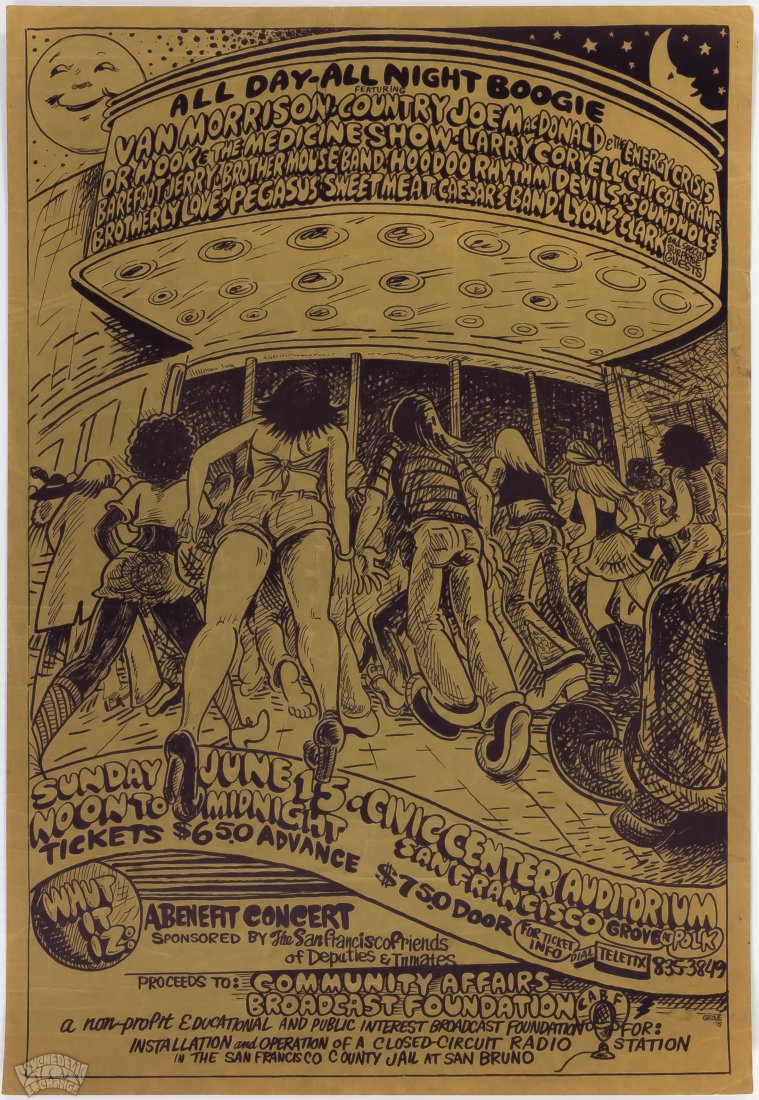 1975 Van Morrison Country Joe SF Civic Center Poster (1 of 2)