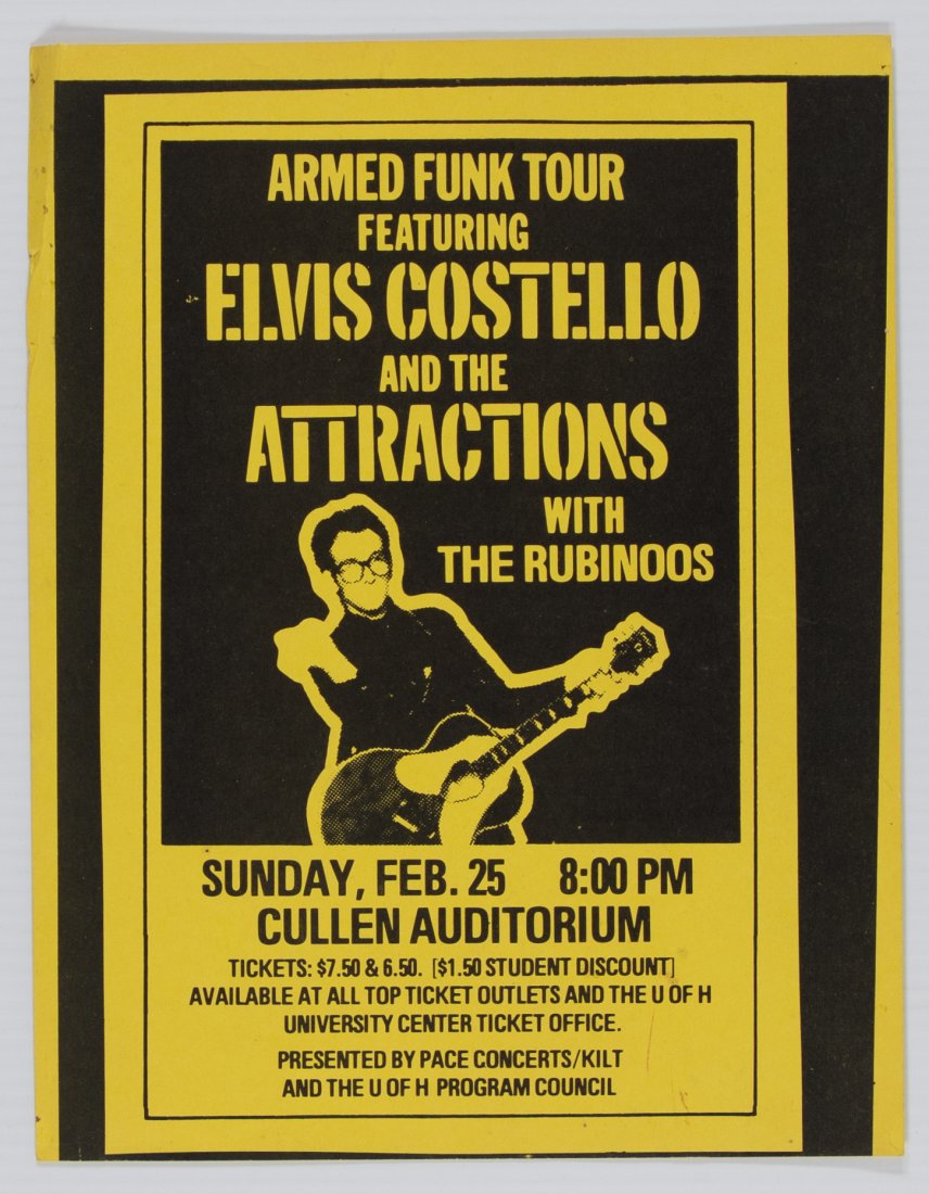 1979 Elvis Costello Cullen Auditorium Handbill (1 of 1)