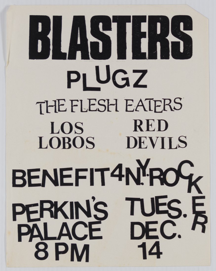 1980 Blasters Los Lobos Perkin's Palace Punk Flyer (1 of 2)