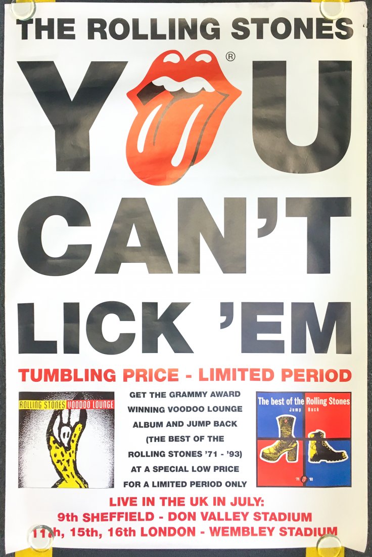 1993 Rolling Stones You Can't Lick Em Promo Poster (1 of 1)