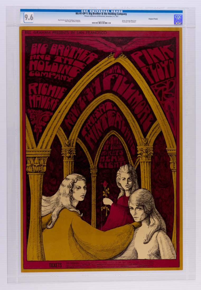 1967 BG-91 Pink Floyd Big Bro Fillmore Poster CGC 9.6 (1 of 1)