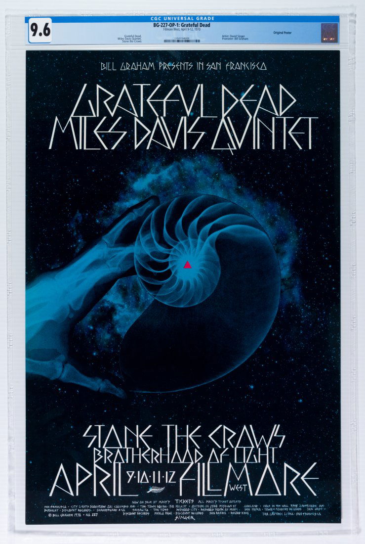 1970 BG-227 Grateful Dead Fillmore West Poster CGC 9.6 (1 of 1)