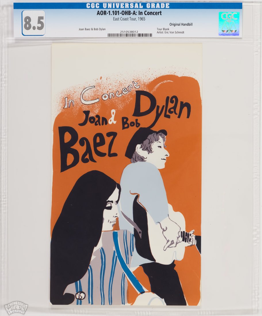 1965 AOR-1.101 Bob Dylan Joan Baez Tour OHB CGC 8.5 (1 of 1)