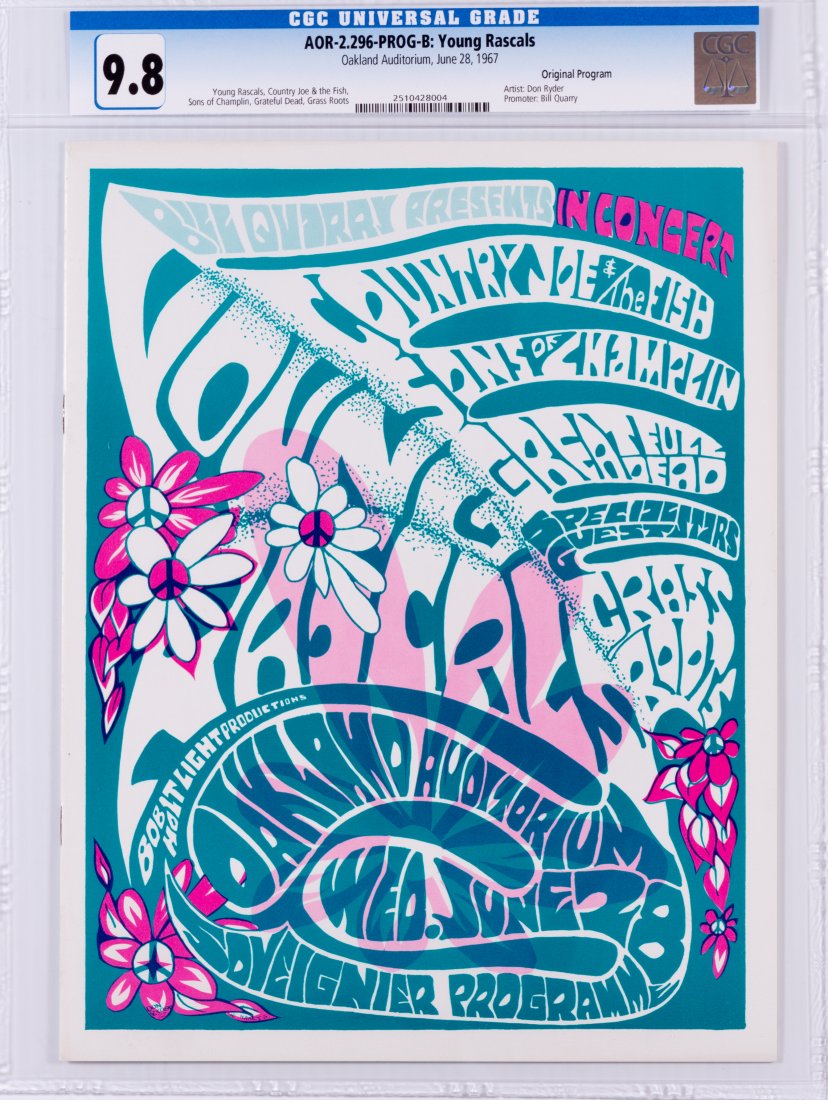 1967 AOR-2.296 Grateful Dead Oakland program CGC 9.8 (1 of 2)