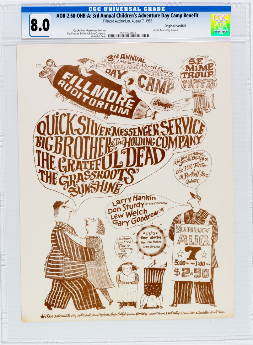 1966 AOR-2.68 Grateful Dead Big Bro Fillmore OHB CGC 8 (1 of 2)