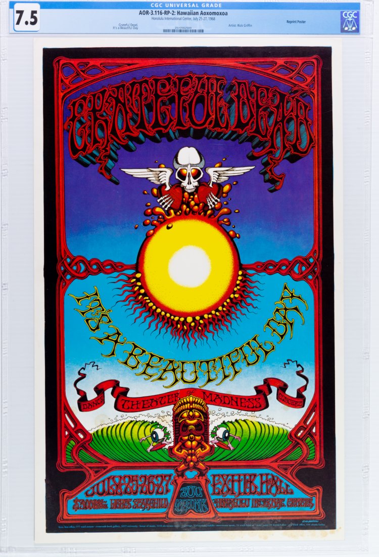 1968 AOR-3.116 Grateful Dead Honolulu Center RP CGC 7.5 (1 of 2)