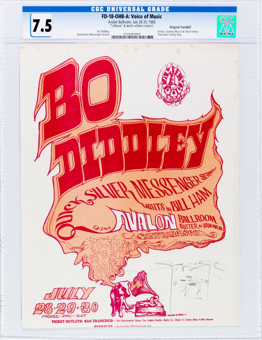 1966 FD-18 Quicksilver Bo Diddley Avalon HB CGC 7.5 (1 of 2)