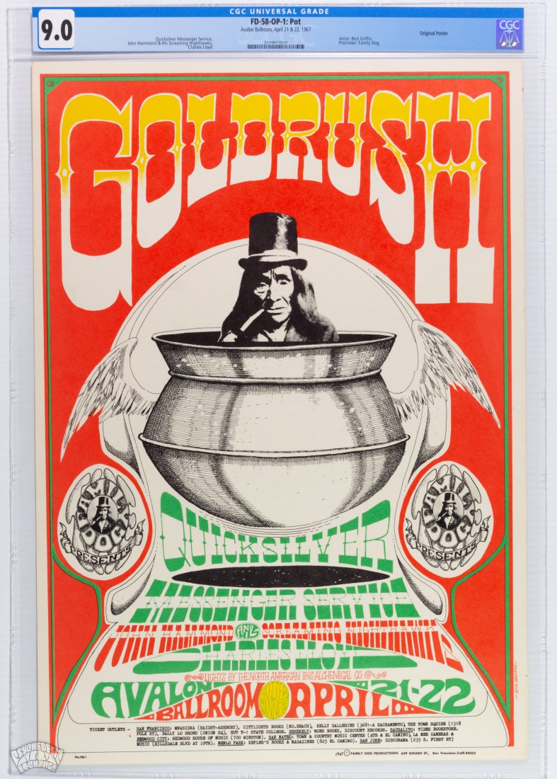 1967 FD-58 John Lee Hooker Avalon Poster CGC 9 (1 of 1)