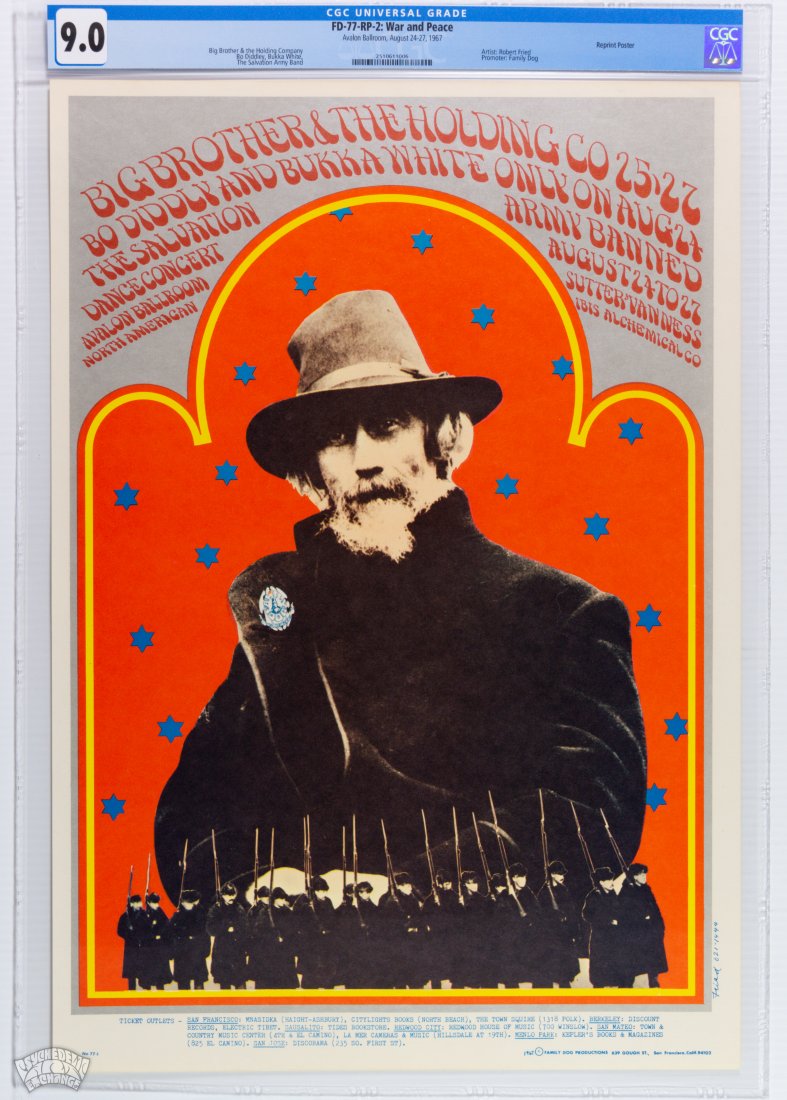 1967 FD-77 Big Brother Avalon RP Poster CGC 9 (1 of 1)