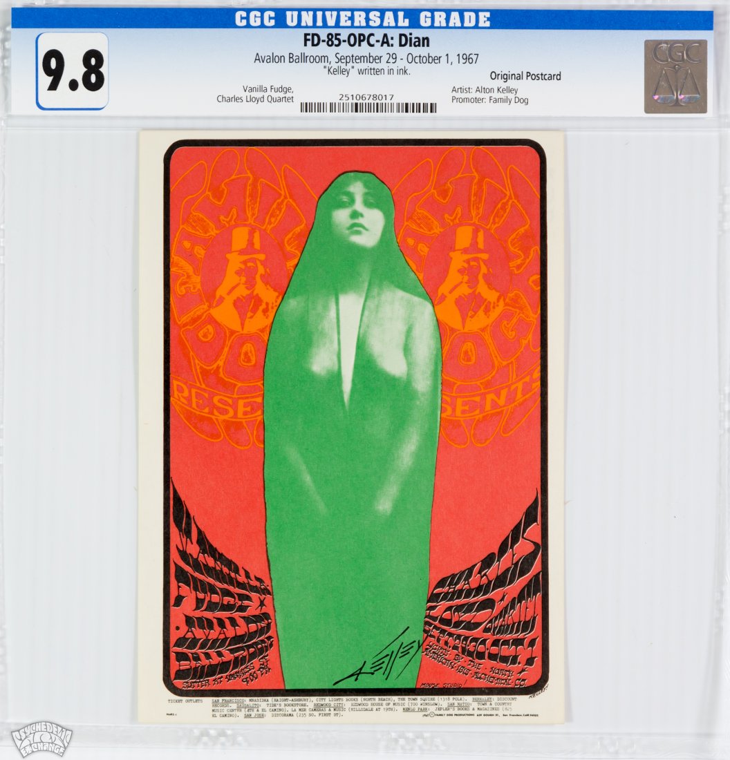 1967 FD-85 Vanilla Fudge Avalon Postcard CGC 9.8 (1 of 2)