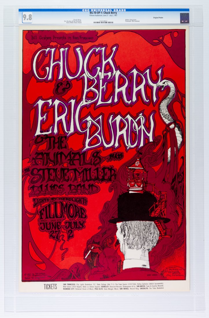 1967 BG-70 Chuck Berry Fillmore Poster CGC 9.8 (1 of 2)