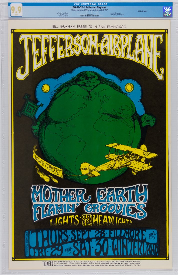 1967 BG-85 Jefferson Airplane Winterland Poster CGC 9.9 (1 of 1)