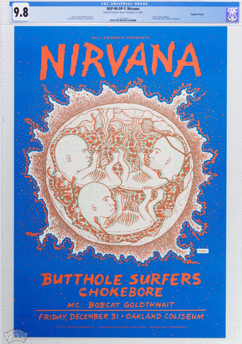 1993 BGP-90 Nirvana Oakland Poster CGC 9.8 (1 of 1)