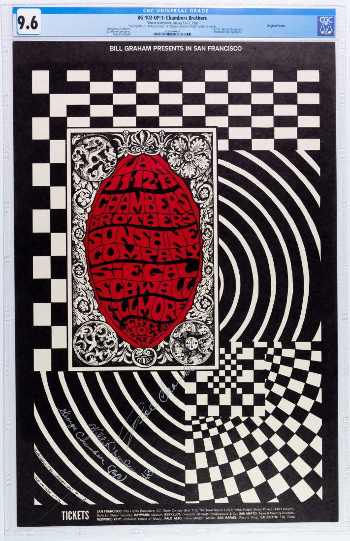 1968 BG-102 Chambers Bro Fillmore Poster CGC 9.6 SIGNED (1 of 1)
