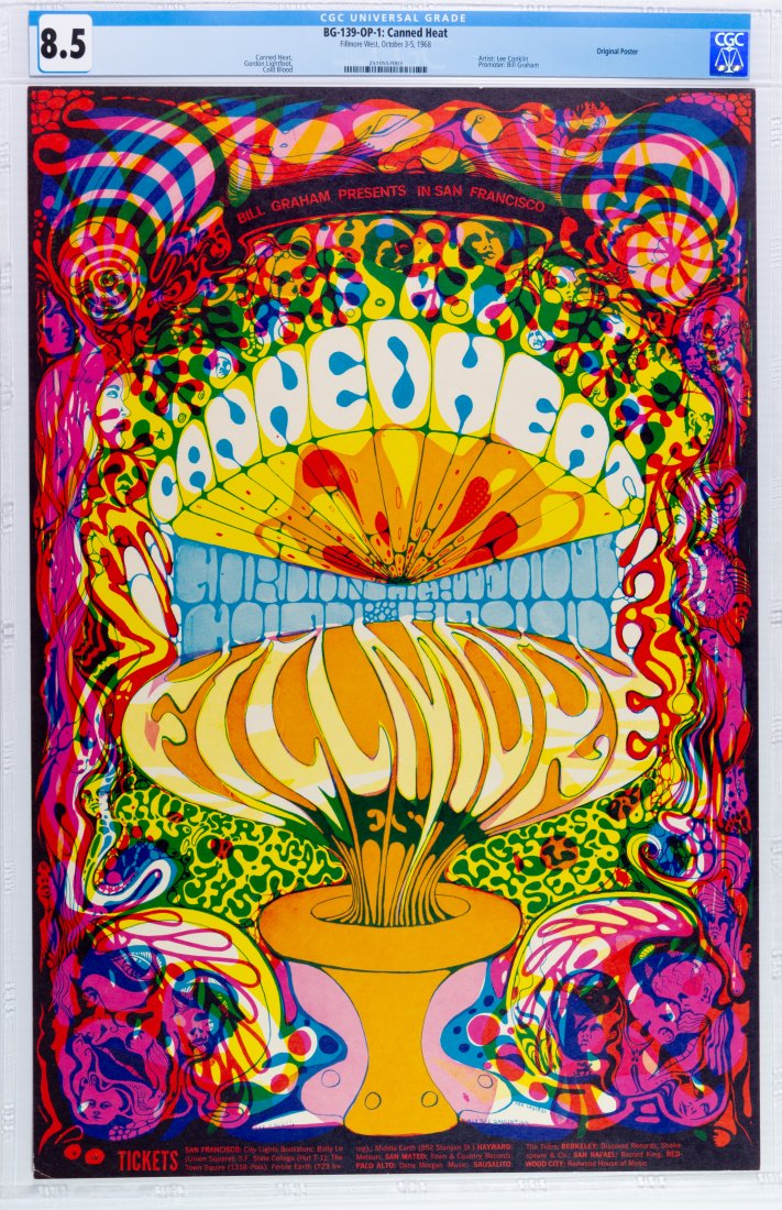 1968 BG-139 Canned Heat Fillmore West  Poster CGC 8.5 (1 of 2)