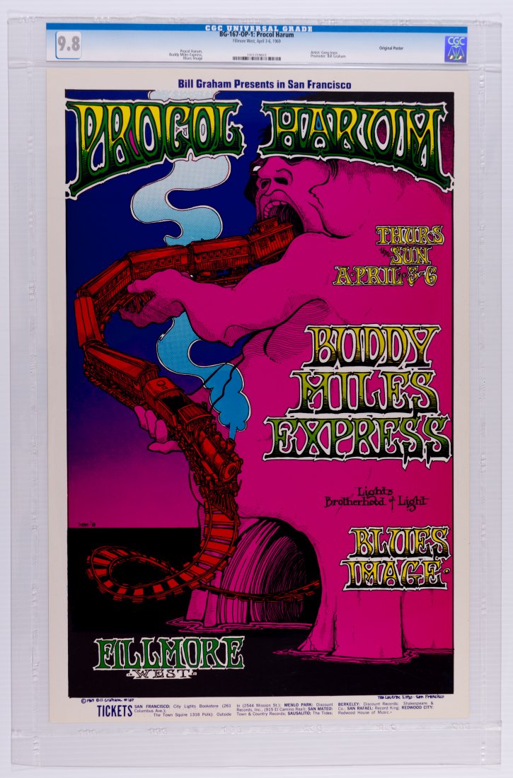 1969 BG-167 Procol Harum Fillmore West Poster CGC 9.8 (1 of 1)