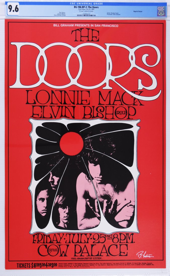 1969 BG-186 The Doors Cow Palace  RP Poster CGC 9.6 (1 of 1)