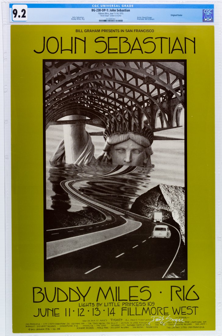 1970 BG-238 John Sebastian Fillmore West Poster CGC 9.2 (1 of 1)