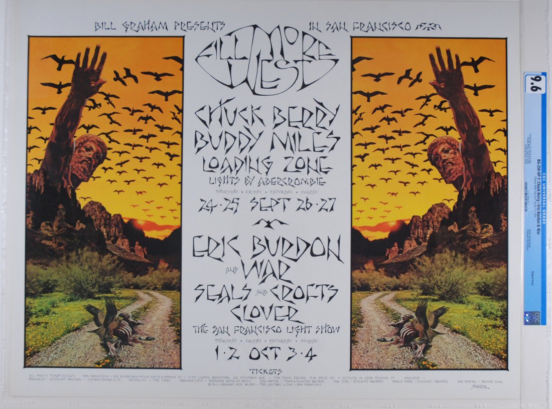 1970 BG-250 Chuck Berry Fillmore West Poster CGC 9.6 (1 of 1)