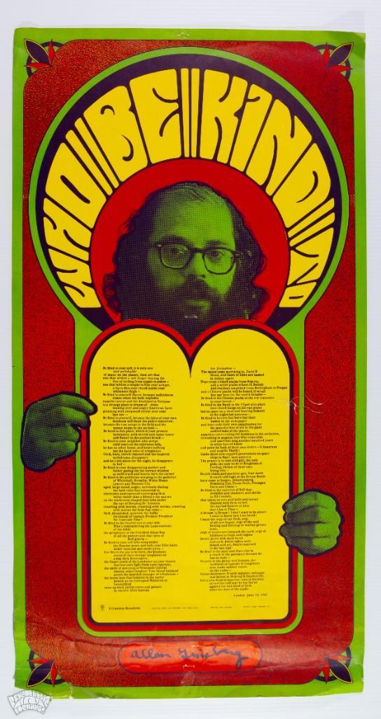 Allen Ginsberg "Who Be Kind To" Wes Wilson Poster (1 of 2)