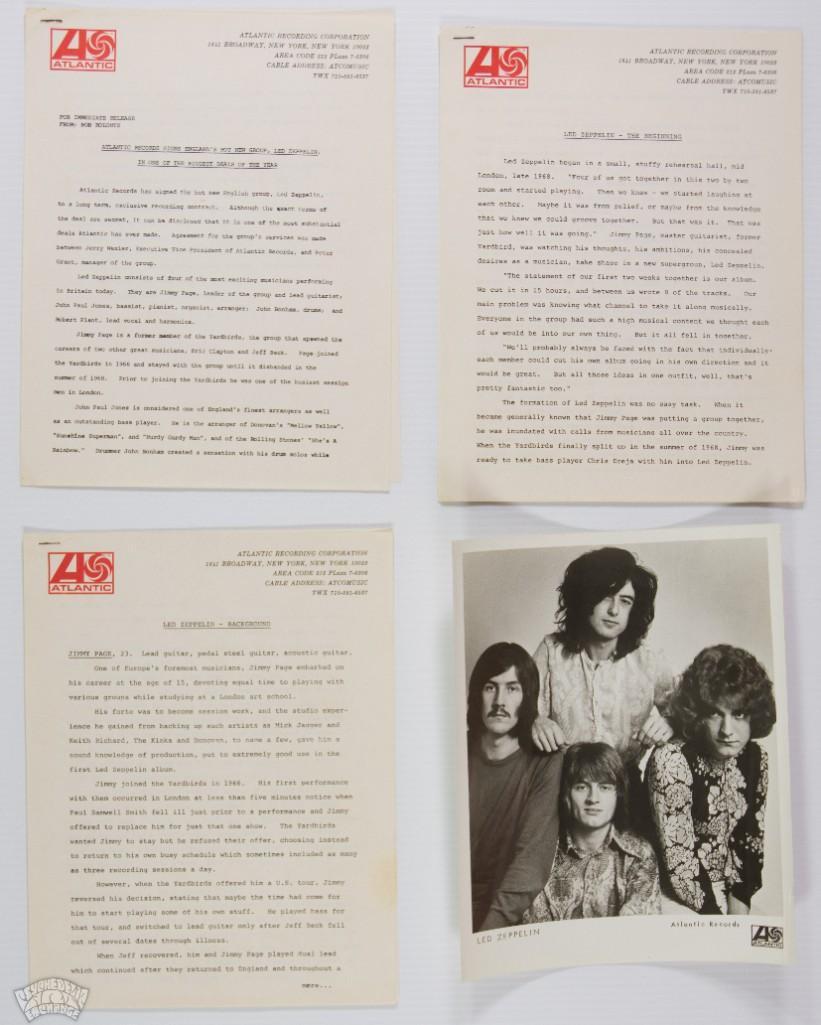 1969 Led Zeppelin Atlantic Records Press Kit (1 of 2)
