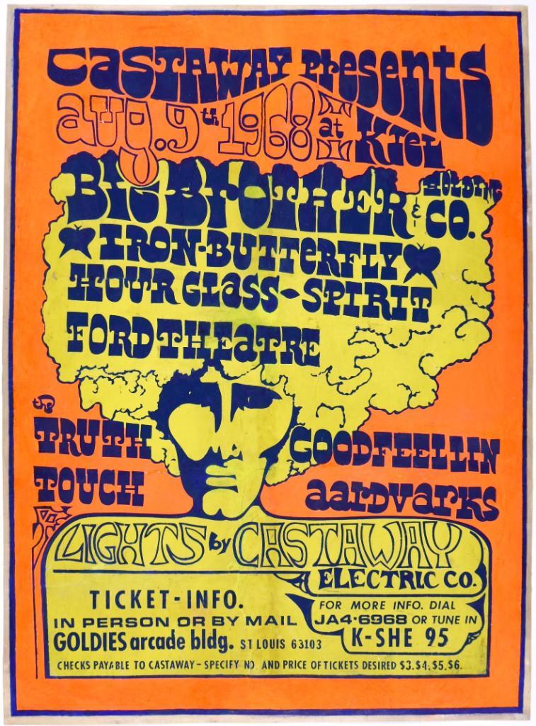 1968 Big Bro Janis Hour Glass Duane Allman Poster RESTO (1 of 2)