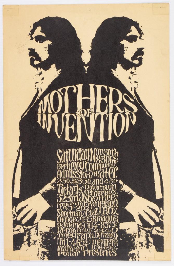 1968 Frank Zappa Mothers of Invention Berkeley Poster (1 of 2)