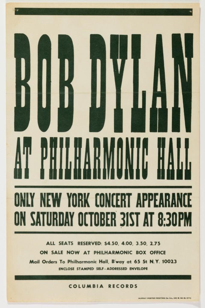 1964 Bob Dylan Philharmonic Hall Handbill (1 of 2)