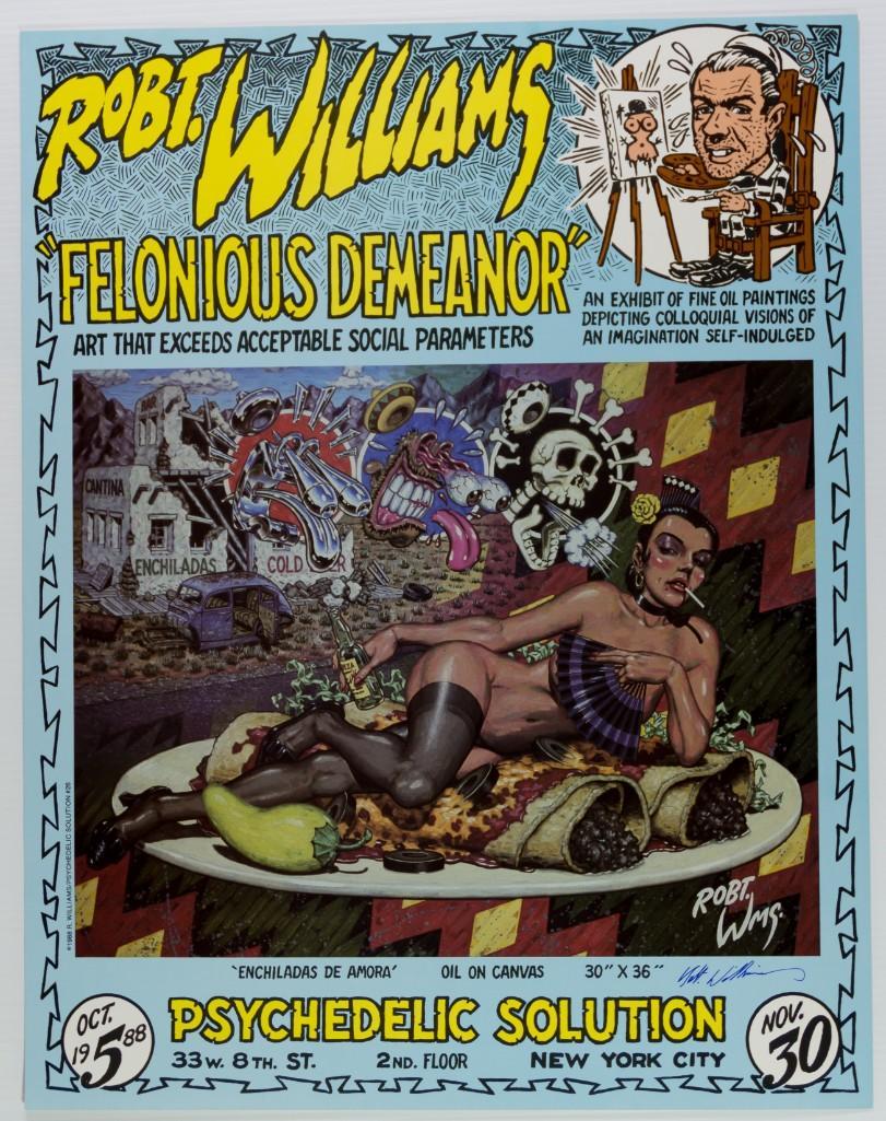 1988 Robert Williams Felonious Demeanor Signed Poster (1 of 1)