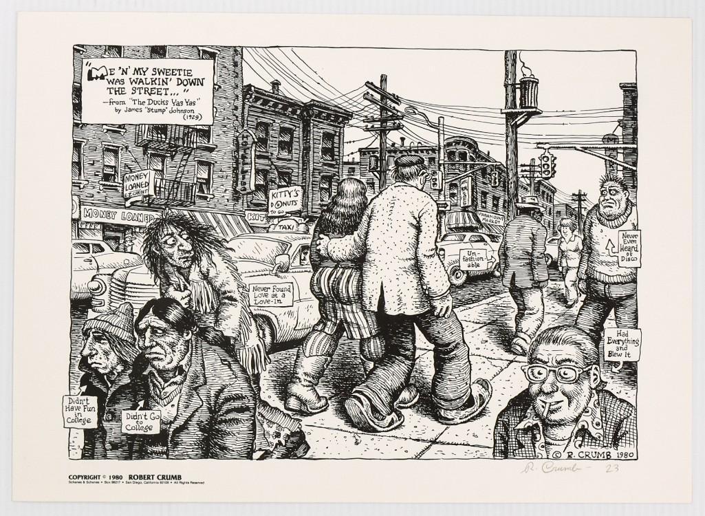 1980 Robert Crumb Me N My Sweetie Signed Lmt Ed Print (1 of 2)