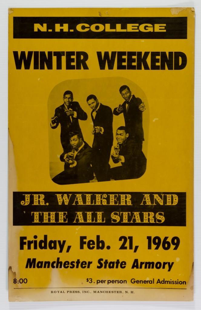 1964 Jr Walker Manchester Armory Cardboard Poster: --CRITICAL DETAILS-- --TITLE: Jr Walker Manchester Armory --GRADE: EXCELLENT 71 --PERFORMERS: Jr Walker --VENUE: Manchester Sta
