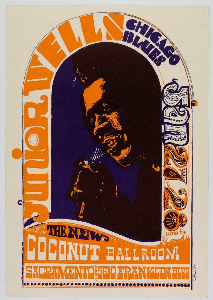 1968 Junior Wells Coconut Ballroom Sacramento Poster (1 of 1)