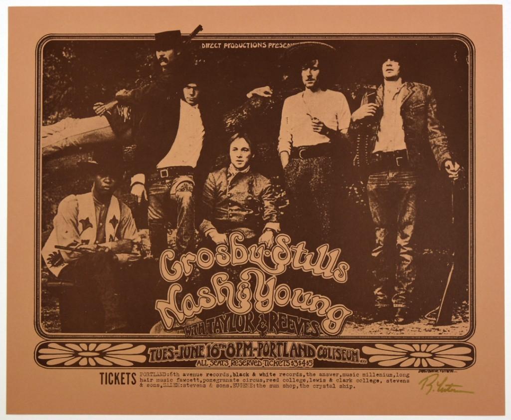 1970 CSNY Portland Coliseum Signed Poster (1 of 1)